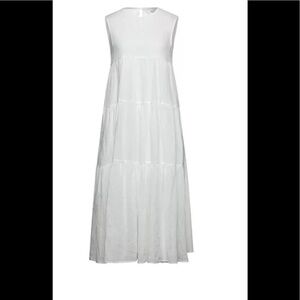 NWT Liviana Conti sz. 8 womens Summer dress Made In Italy white 100% Ramie